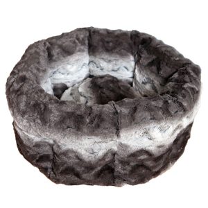 RW GREY /CREAM SNUGGLE PLUSH ROUND 15" 04379
