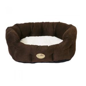RW CHOC FAUX SUEDE/CRM OVAL 20IN 04228