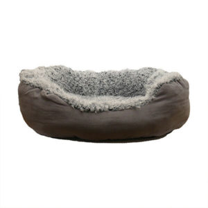 RW GREY LION FAUX SUEDE OVAL BED 20IN 04407