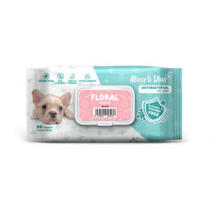 Absorbplus Antibacterial Pet Wipes (Flora) 80pcs