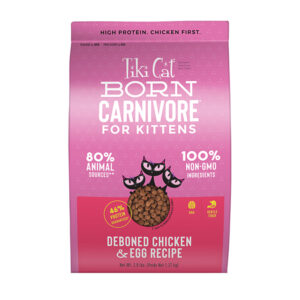 Tiki Cat Carnivore Dry Cat Food KITTEN Chicken & Egg 2.8LB