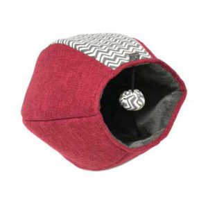 U.P.Kitty Cat Cozy Cave & Toy Red/ZigZag UP5232RZ
