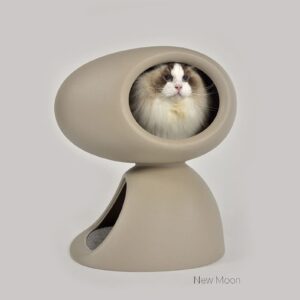 CAT CAVE Qeeboo+UnitedPets Bed and Toy Grey  with sisal scratcher MADE IN ITALY