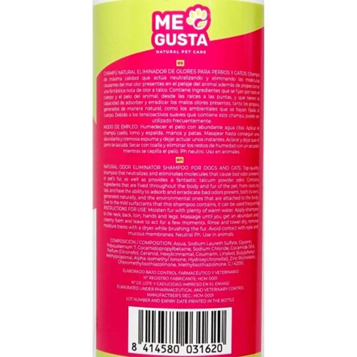 ME GUSTA Odor eliminator shampoo Dogs and Cats  300ml - Image 3